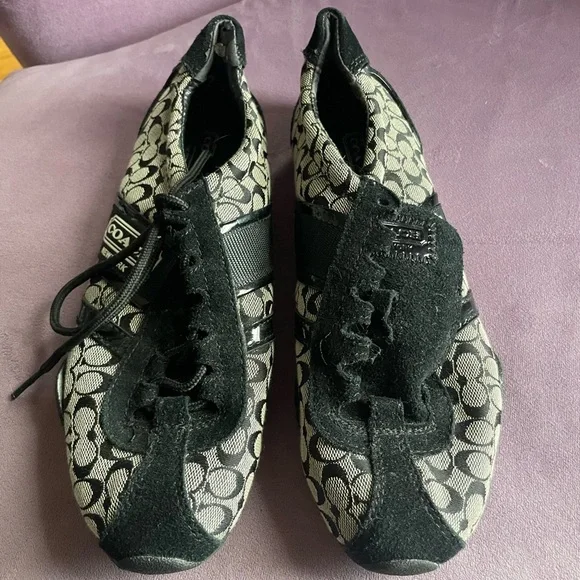 Coach Monogram Black and Gray Sneakers - Picture 2 of 7